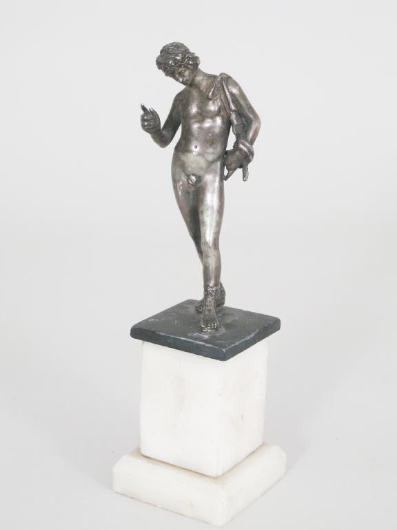 Appraisal: A white metal standing Figure of Mercury in on square