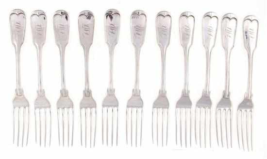 Appraisal: Southern coin silver forks set T W Radcliffe Columbia and