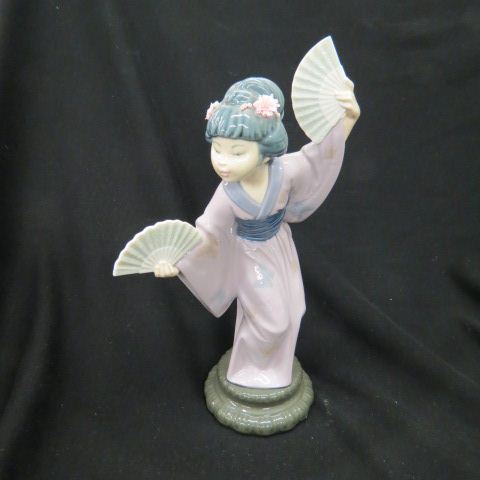 Appraisal: Lladro Figurine Japanese Girlwith fans excellent