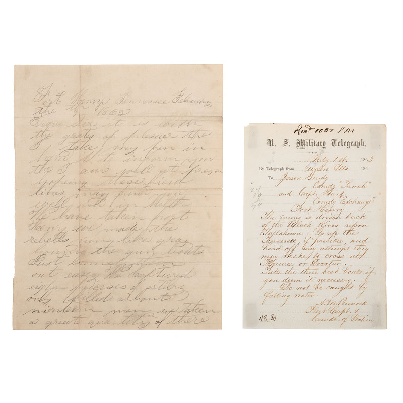 Appraisal: CIVIL WAR - NAVY A group of documents related to