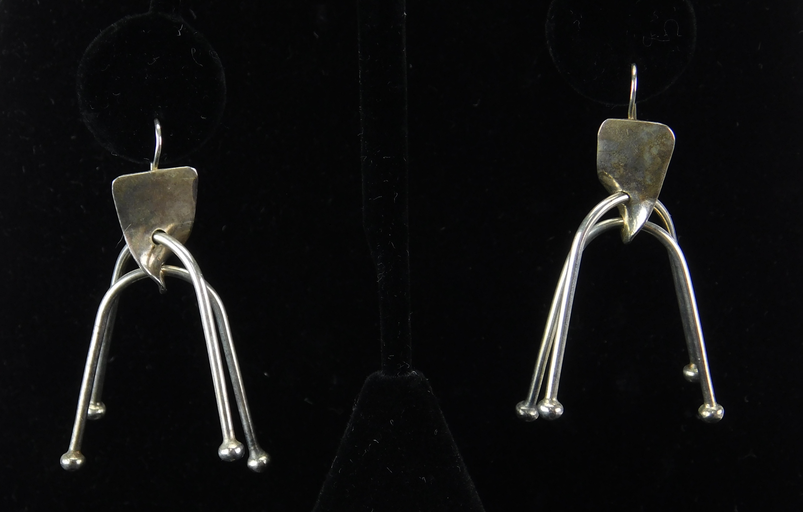 Appraisal: Pair of Art Smith - sterling silver earrings each earring