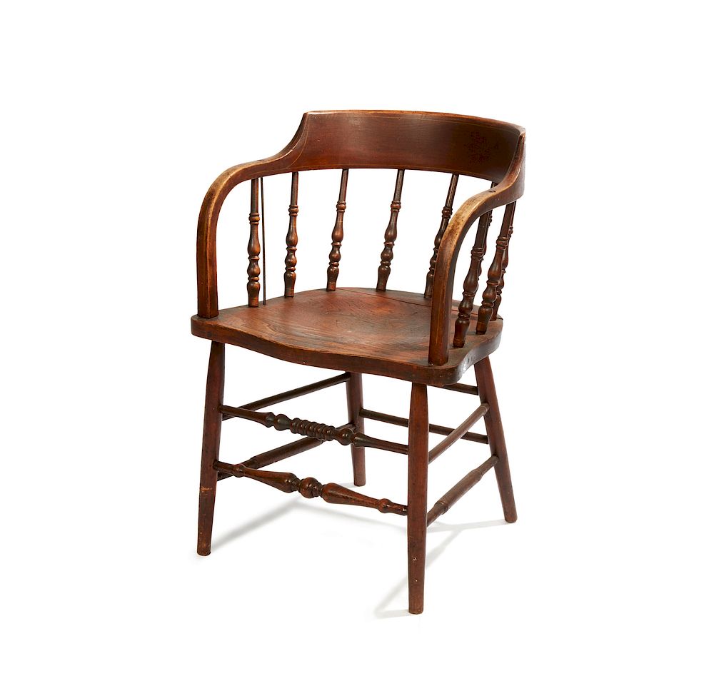 Appraisal: Windsor Chair Windsor chair with traces of prior gilt accents