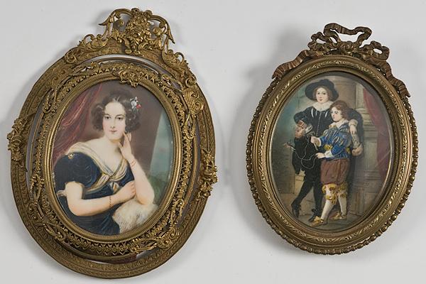 Appraisal: EUROPEAN PORTRAIT MINIATURES Continental ca both on ivory and in