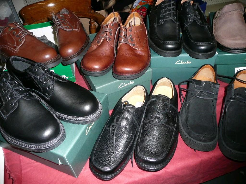 Appraisal: Seven pairs of Clarks boxed or bagged gent's brown and