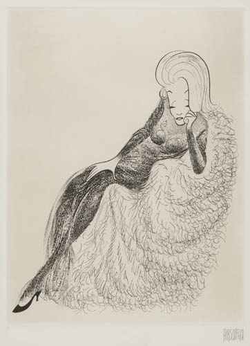 Appraisal: AL HIRSCHFELD Marlene Dietrich Etching x mm x inches Signed