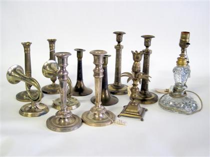 Appraisal: Group of Continental brass candlesticks th century