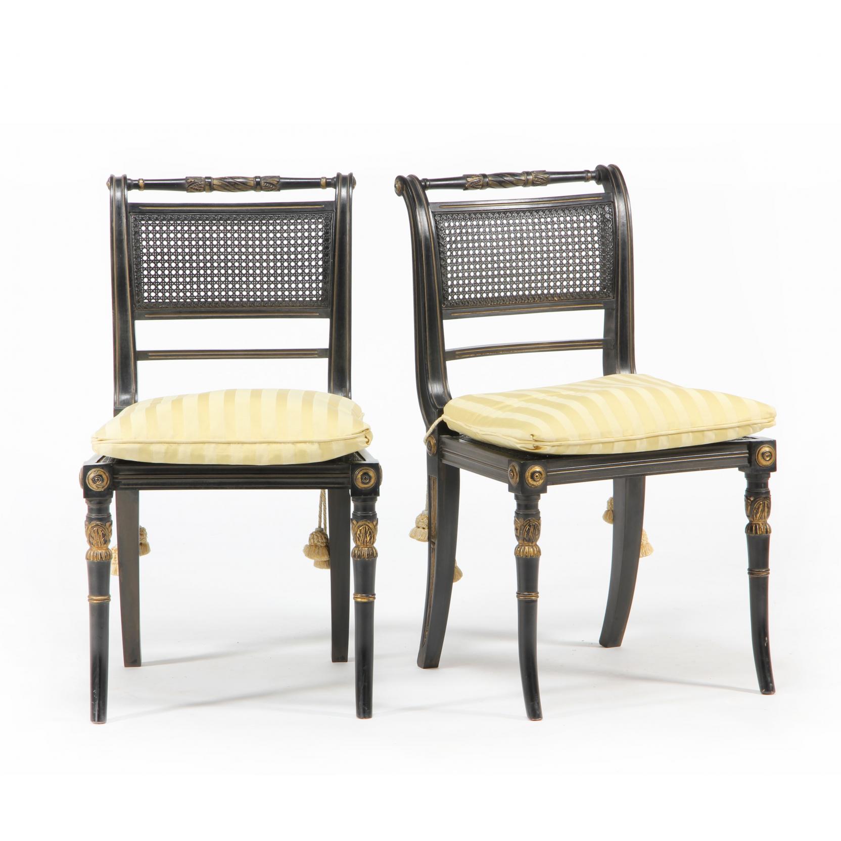 Appraisal: Pair of Regency Style Side Chairs second half th century