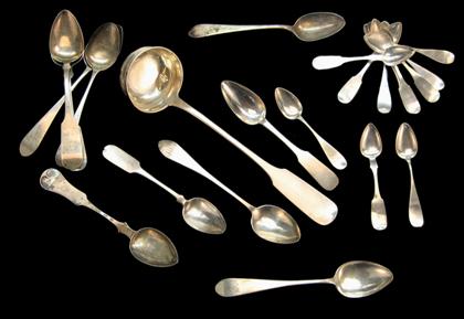 Appraisal: Twenty-two piece collection of American silver table and tea spoons