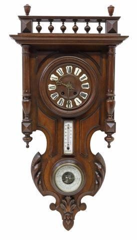 Appraisal: French Henri II style wall clock late th c walnut