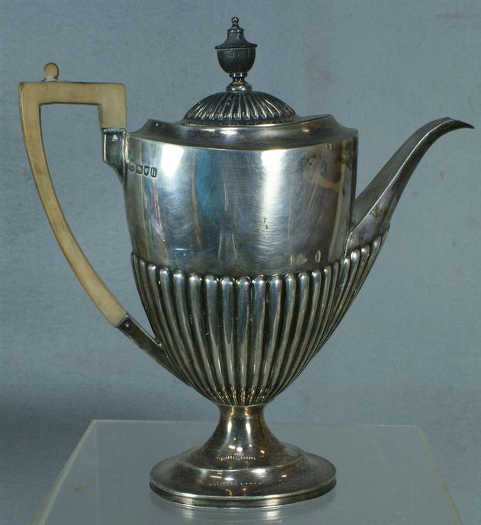 Appraisal: English sterling silver teapot London - maker C S Co