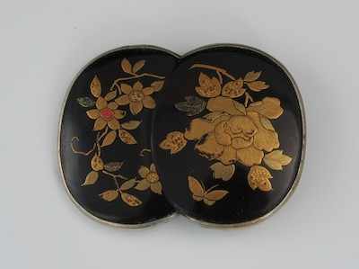 Appraisal: An Enameled Buckle Chinese Overlapping oval shapes with black enamel