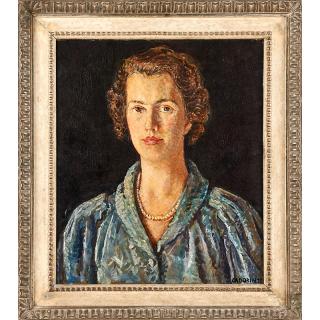 Appraisal: GUIDO CADORIN Italian Untitled woman in a blue shirt with