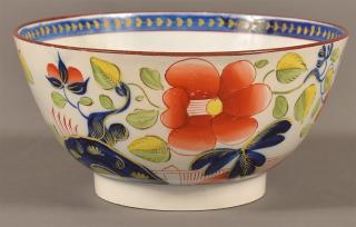 Appraisal: Gaudy Dutch Single Rose Pattern Waste Bowl Gaudy Dutch Single