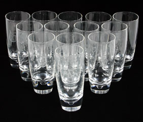 Appraisal: Set of thirteen Steuben highball glasses weighted bottom with dimpled