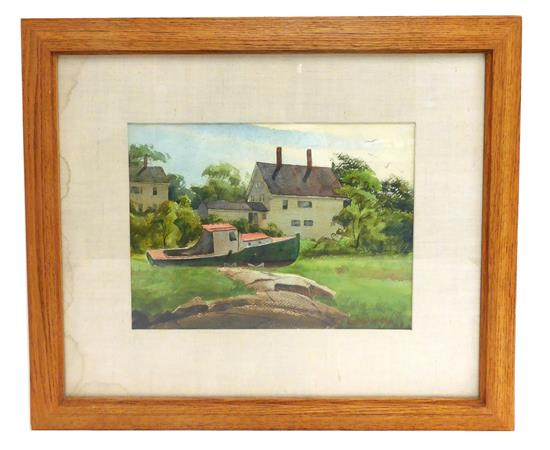 Appraisal: Martin Ahearn American - watercolor on paper summer landscape depicting