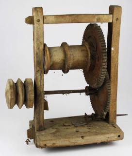 Appraisal: Carved Wood Clockwork Crank Early Th C Wooden Clockwork Crank