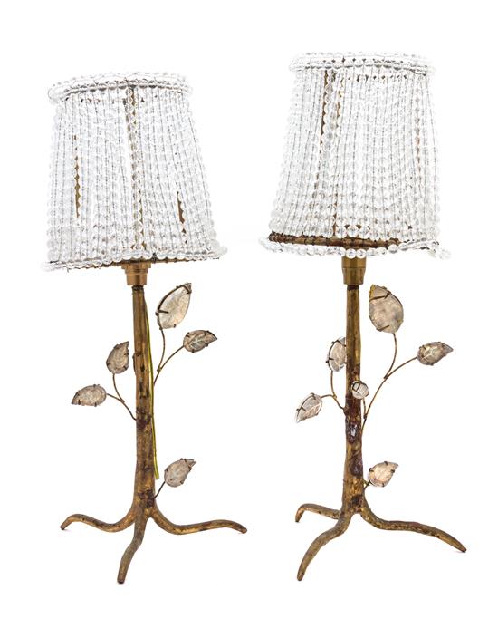 Appraisal: Sale Lot A Pair of Gilt Bronze Tree-Form Base Lamps