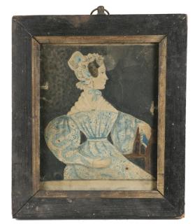 Appraisal: MINIATURE PORTRAIT Naive Profile Length Portrait of a Woman in