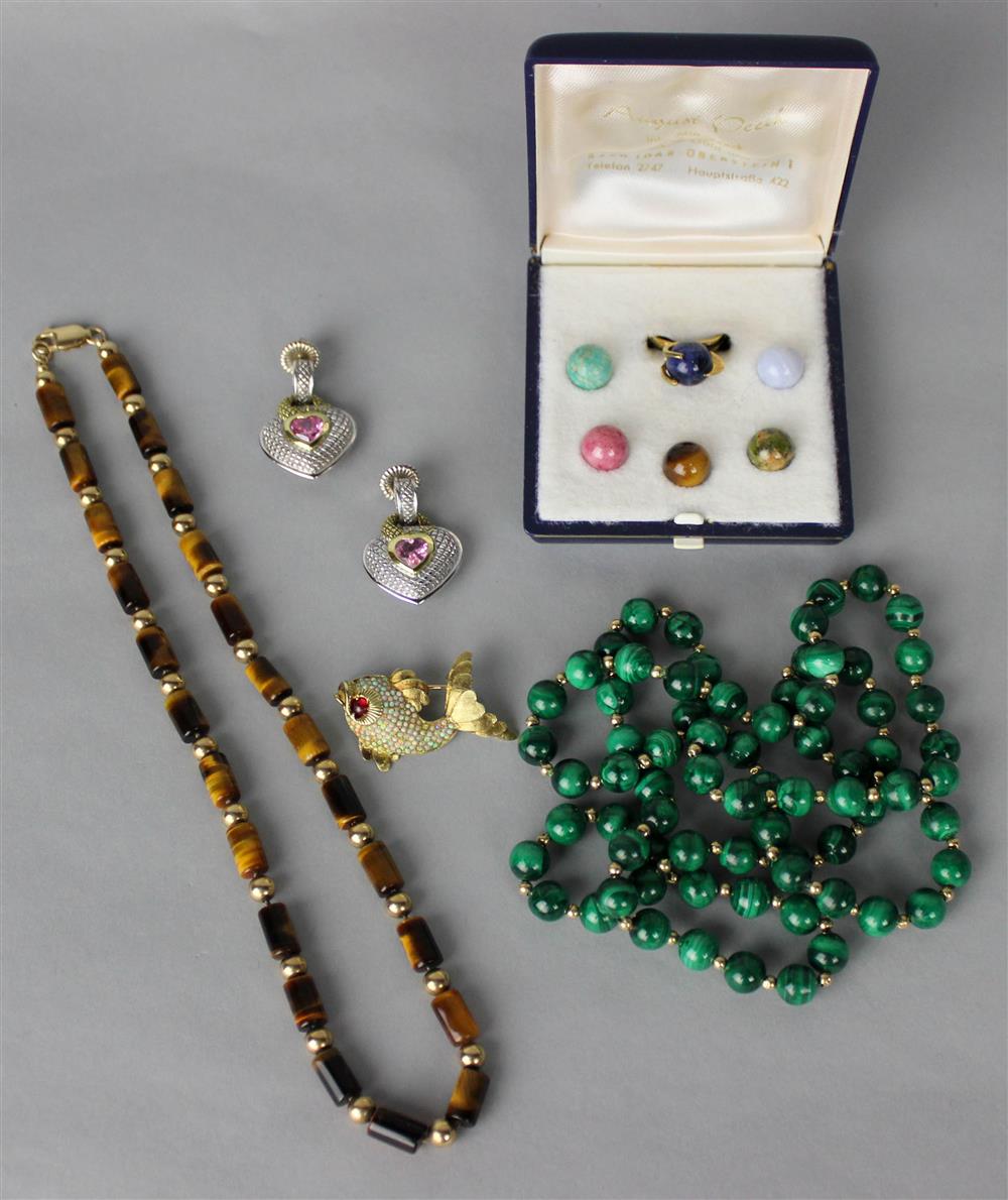 Appraisal: GROUP OF FASHION FINE JEWELRY including a pair of Judith