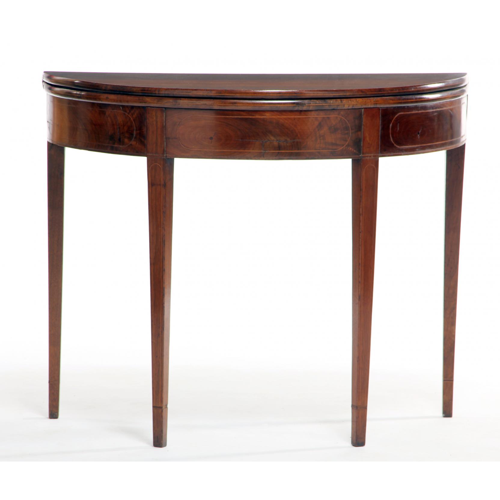 Appraisal: Southern Federal Inlaid Card Table circa attributed to Eastern Virginia