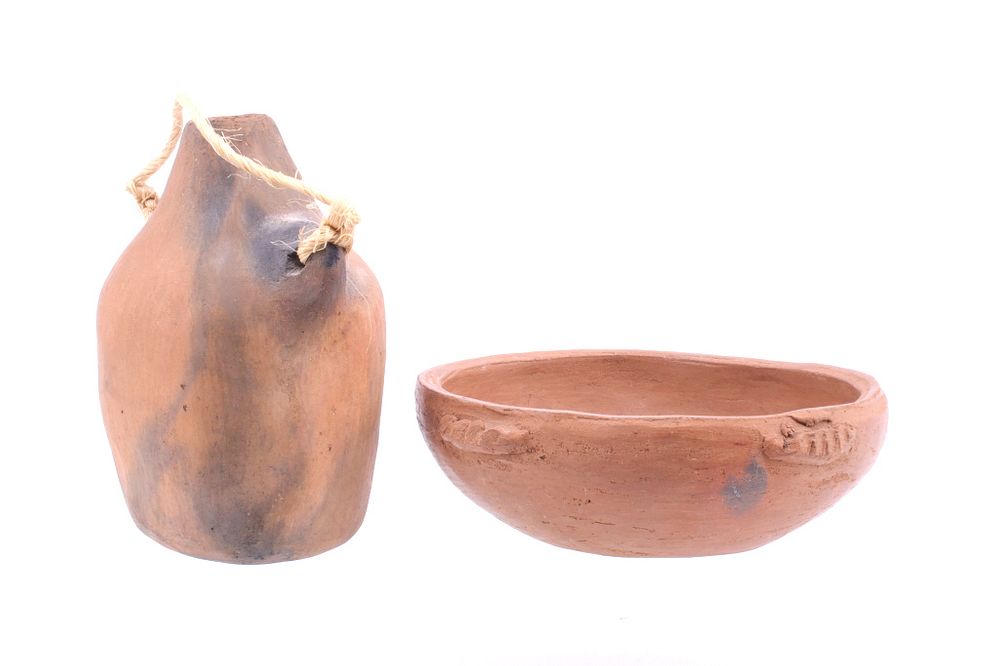 Appraisal: Pueblo Earthen Brownware Drinking Vessel Bowl Featured in this lot