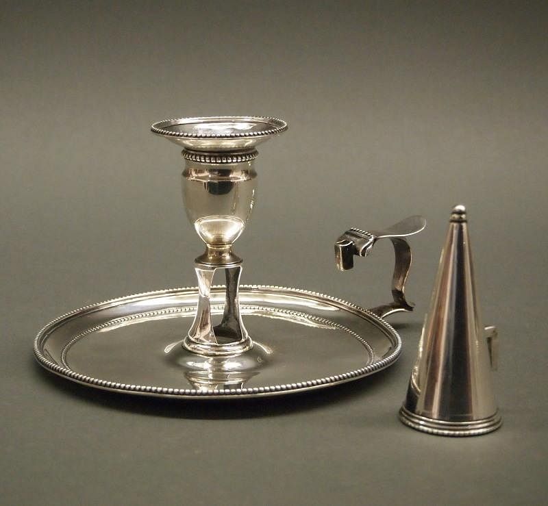 Appraisal: J Schofield Sterling chamberstick A George III Sterling Silver chamberstick