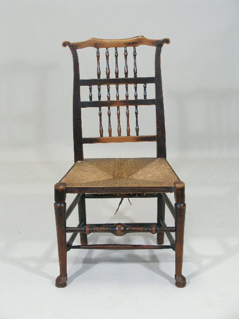 Appraisal: Side Chair English Late th c maple shaped crest rail