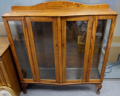 Appraisal: s Oak door display cabinet