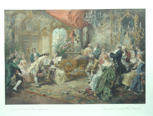 Appraisal: V De Taredes - Edwardian print 'Mozart At The Court