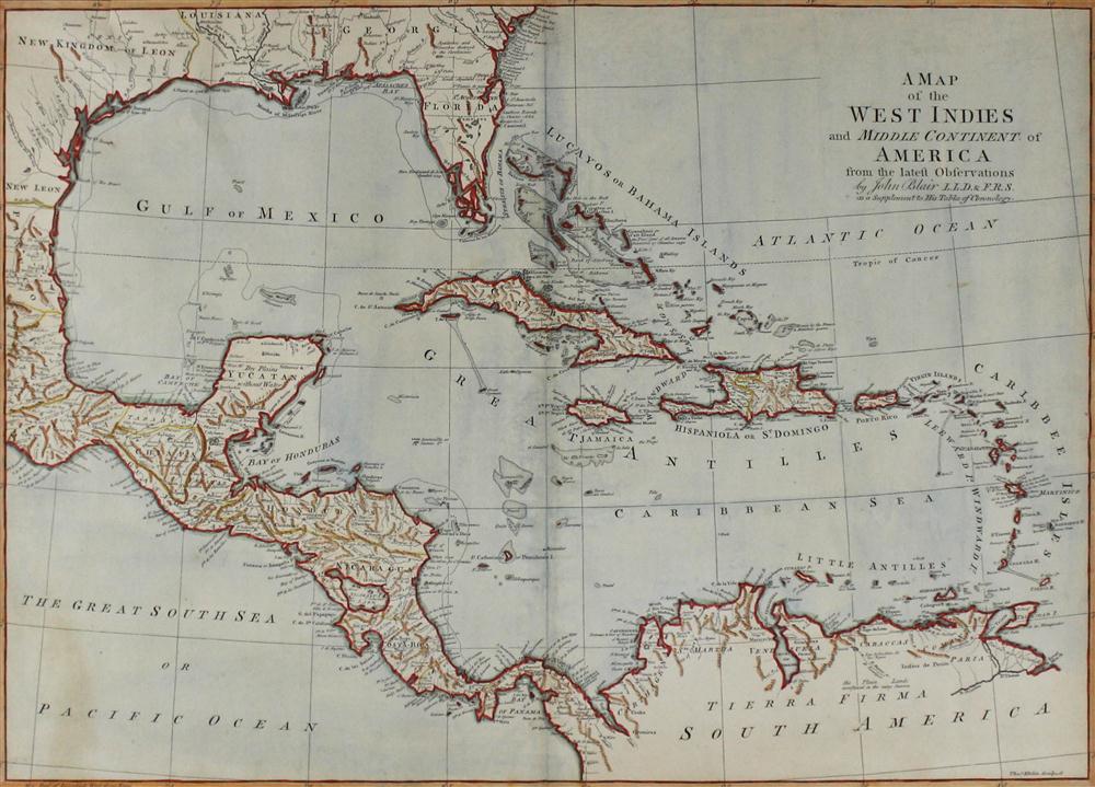 Appraisal: THOMAS KITCHIN th CENTURY A MAP OF THE WEST INDIES