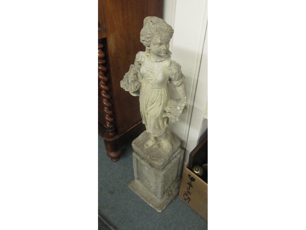 Appraisal: Garden statue on a pedestal base