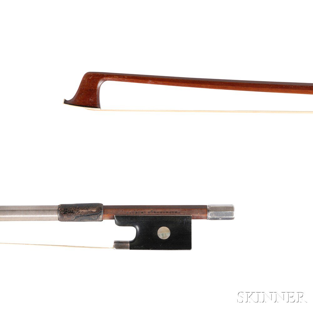 Appraisal: German Silver-mounted Violin Bow Albert Nurnberger the octagonal stick stamped