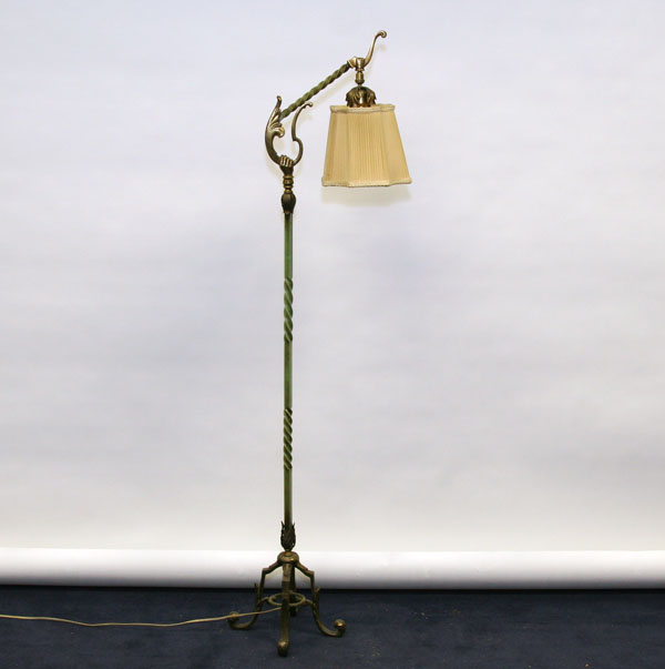 Appraisal: Unique brass and patinated metal floor lamp four shaped brass