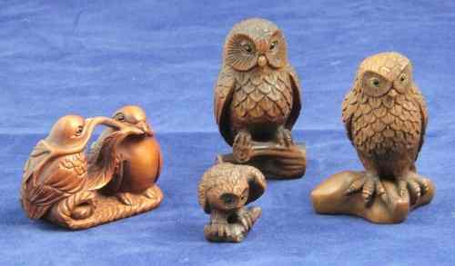 Appraisal: Three wooden netsuke signed each in the form of an