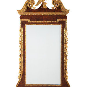 Appraisal: A George II Style Parcel Gilt Mahogany Mirror th Century