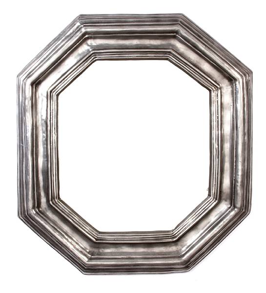 Appraisal: An octagonal pewter mirror height in width in