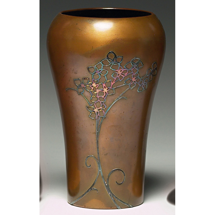 Appraisal: Heintz vase Sterling on bronze A h x w