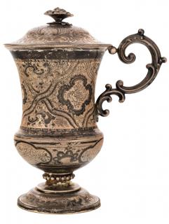 Appraisal: A PARCEL GILT ANTIQUE SILVER AND NIELLO COVERED JUG POSSIBLY