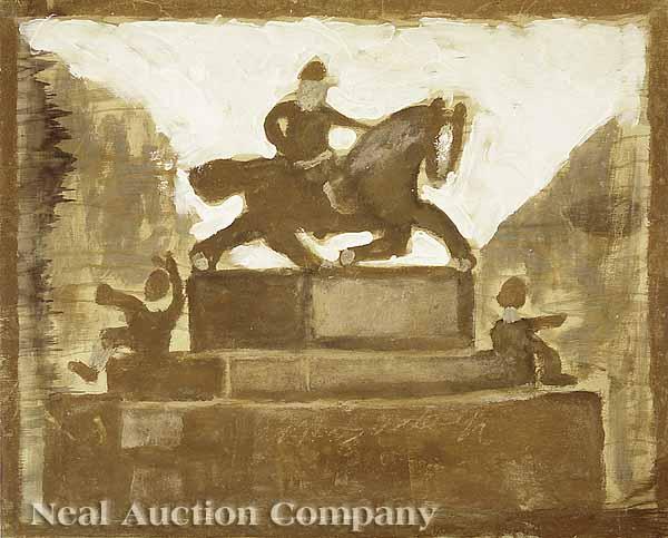 Appraisal: Jimmy Lee Sudduth American Alabama - Equestrian Monument mixed media