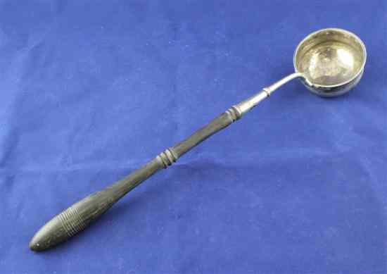 Appraisal: An early th century Swedish silver punch ladle with turned