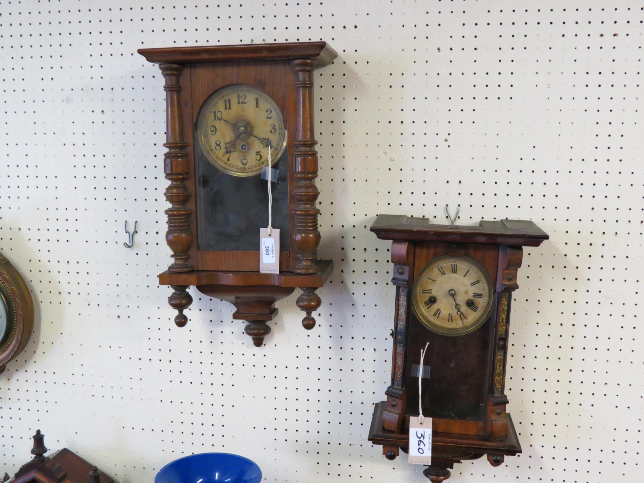 Appraisal: A th century German walnut wall clock printed dial and