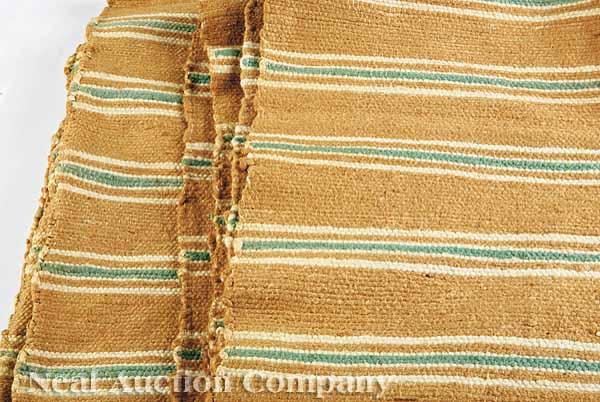 Appraisal: An Antique Acadian Homespun Woven Cotton Blanket c with brown