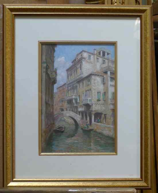 Appraisal: Trevor Haddon - oil on board A Venetian backwater signed