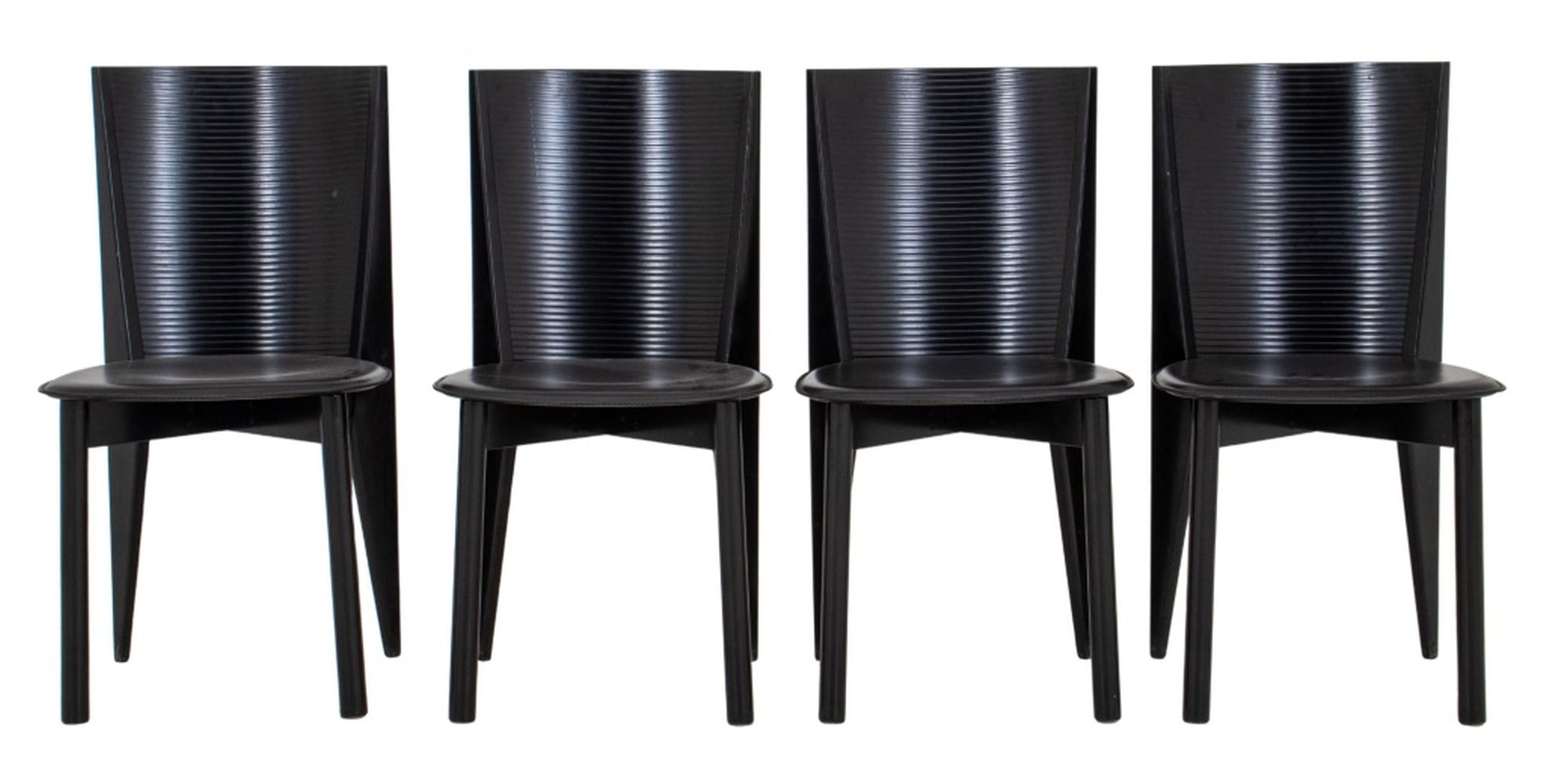 Appraisal: ITALIAN CALLIGARIS BLACK LACQUERED CHAIR Set of four Italian Post-Modern