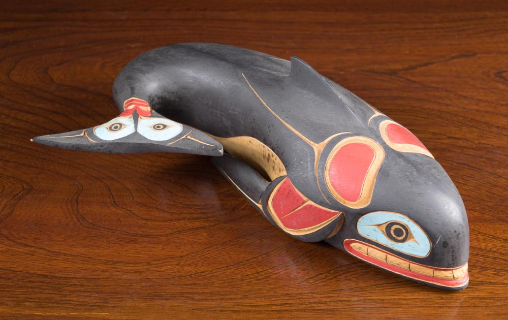 Appraisal: DOUG LaFORTUNE Coast Salish Washington born carved orca rattle Signed