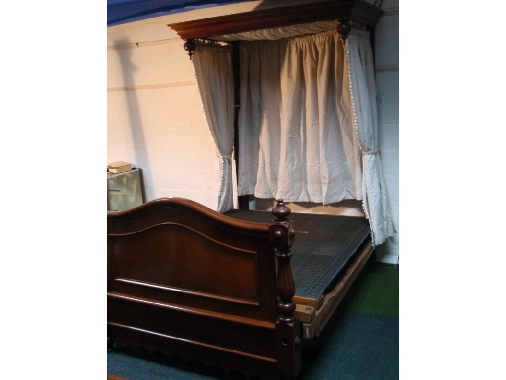 Appraisal: A Victorian mahogany half tester bed