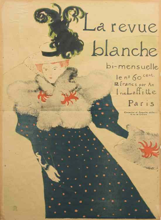 Appraisal: Henri de Toulouse-Lautrec French - La revue blanche color lithograph