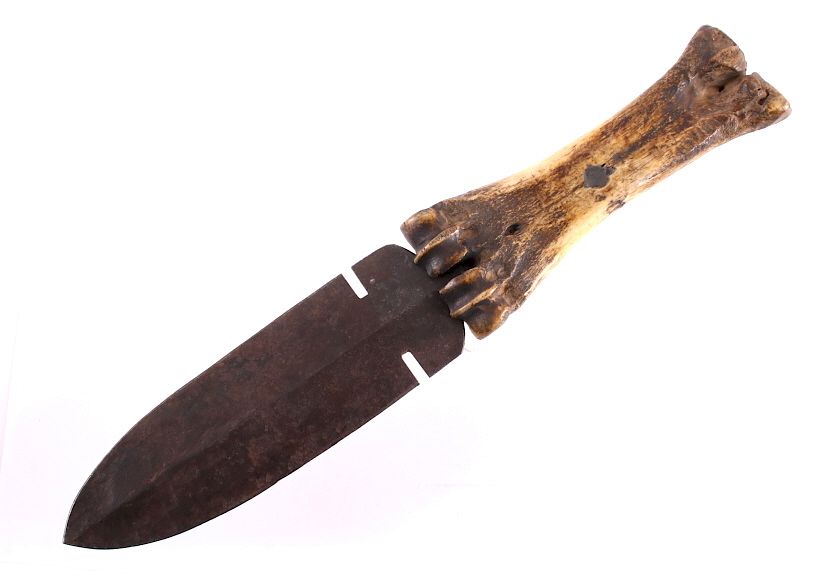 Appraisal: Plains Native American Bone Handle Dag Knife This is a