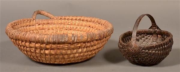 Appraisal: Two Various Pennsylvania th Century Baskets Two Various Pennsylvania th