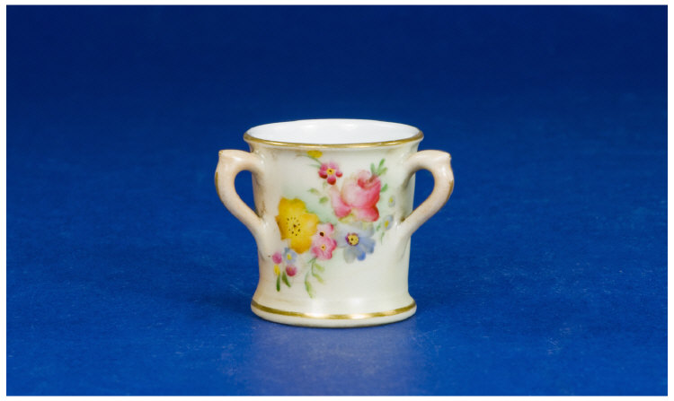 Appraisal: Royal Worcester Miniature Handled Cup Hand painted with Sprays of